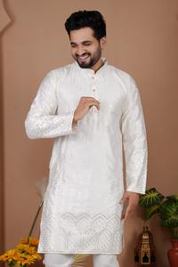 Kurta pyjama pour homme, broderie festive de Lucknow, pour la vente en gros - Product Image 3