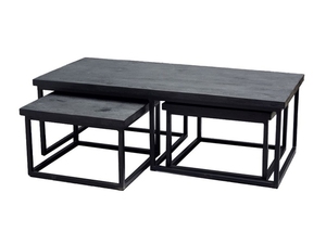 Juego de mesa anidada de diseño antiguo Industrial y Vintage, taburete ajustable de hierro y madera de mango/otomana para sala de estar, uso doméstico - Product Image 6