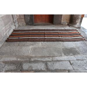 Tapis en laine Patchwork Orange noir traditionnel 9x12ft tapis de salon turc avec support en Latex pour décorations pour adolescents - Product Image 4