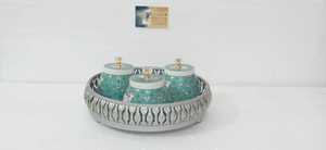 โถใส่ผลไม้แห้ง3ชุดถาดกระจกทำจากลวดโลหะสำหรับทำแห้งผลไม้ของขวัญ - Product Image 2