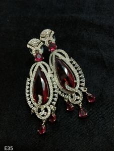 <b>Indian</b> Latest Exclusive Designer Light Weight With American Diamond Earring Women for Party Women's Fashionable Party - Product Image 3