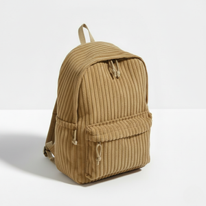 กระเป๋าเป้สะพายหลังนักเรียนลายทางผ้าลูกฟูกขนาดเล็ก - Product Image 3