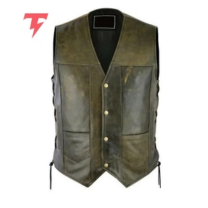 New Design Casual High Quality Premium <b>Leather</b> <b>Vest</b> Breathable Waterproof Windproof Reversible Outerwear Outdoor Winter OEM - Product Image 1