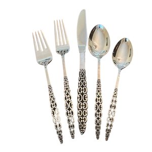 Personnaliser Meilleur prix de gros Couverts de service en acier inoxydable Nouvelle conception Cuillère Fourchette Couteau Ensemble de couverts en métal pour Buffet - Product Image 2