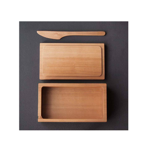 Caja de mantequilla de madera de diseño fabuloso, contenedor de alimentos, plato de mantequilla de granja con tapa de bambú para uso en la cocina, diseño superior - Product Image 1