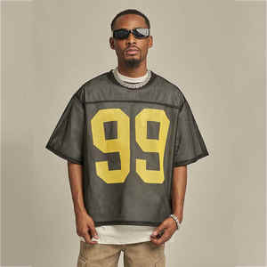 Camiseta de malla para hombre con logotipo de pantalla personalizada de peso pesado de gran tamaño en blanco con hombros descubiertos de la mejor calidad - Product Image 1