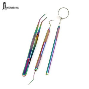 Ensemble d'examen dentaire en acier inoxydable de qualité supérieure, kit de diagnostic 3 pièces, réutilisable, ergonomique, manuel, classe I - Product Image 1