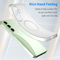 Coque de téléphone portable en silicone TPU antichoc magnétique mat coloré avec cadre d'objectif indépendant et boutons électroplaqués, modèle MOF-006 pour