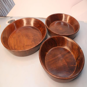 Meilleure qualité bois d'acacia grand piédestal bol Design classique Table pièce maîtresse bols à fruits pour la fête décorative cuisine utilisation - Product Image 1