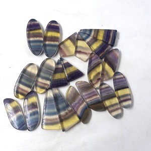 Cabujón de piedras preciosas sueltas de fluorita arcoíris Natural, parte posterior plana, cabujón de cristal de cuarzo curativo pulido a mano, lote al por mayor - Product Image 5