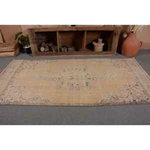 พรมขนสัตว์ตุรกีสีเบจ4 x 8.5ft วินเทจทำด้วยมือสไตล์คลาสสิกทาบริซที่มีการออกแบบการเย็บปะติดปะต่อกันสำหรับห้องนั่งเล่นวัยรุ่นหรือห้องนอน - Product Image 4