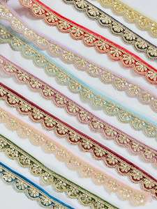 Bordure en sequins brodés sur mesure avec un design moderne, en polyester et rayonne lavable et écologique, pour vêtements et chaussures - Product Image 4