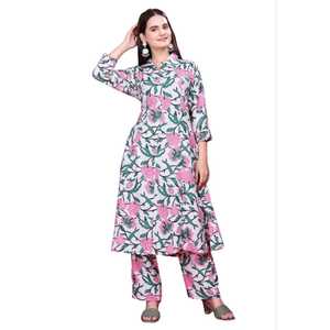 Conjunto de Salwar Kameez Reversible para Mujer, Clásico, de Alia Zain Exports, Cómodo para Uso Diario, Listo para Usar, de Rayón, Estilo Moderno - Product Image 1