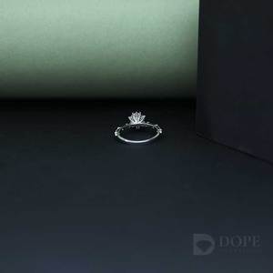 แหวนเพชรมอยส์ซอไนท์สแตนเลสสุดหรูแหวนแต่งงานสำหรับผู้ชายและผู้หญิง - Product Image 4