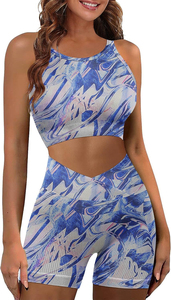 Active Wear Sportswear 2 piezas Set Mujeres Gym Fitness Sets 2 piezas Yoga Wear Workout Yoga Short Set - Product Image 5