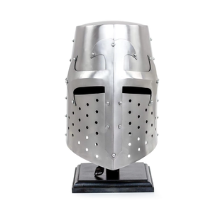 Calvin Handicrafts "Casque médiéval en acier brossé poli du croisé du grand casque | Costume Play Head Wear - Product Image 3