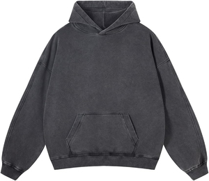 Nouvel Arrivage – Sweat à Capuche Oversize en Coton Mélangé Effet Vieilli, Teinture Tie-Dye, en Molleton Bouclette, Zippé, Délavé à l'Acide, Effet Soleil Décoloré - Product Image 4