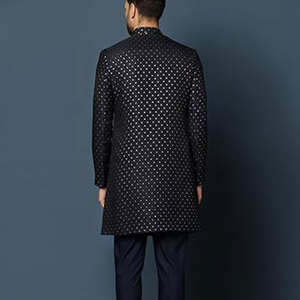 Diseñador bordado hombres seda Sherwani personalizado estilo étnico para boda y fiesta mejor precio al por mayor - Product Image 4