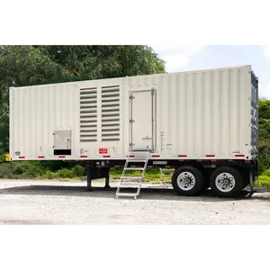 Groupe électrogène diesel industriel triphasé d'occasion de 800 kW, sortie 480 V, sur remorque, pour alimentation de secours commerciale - Product Image 2