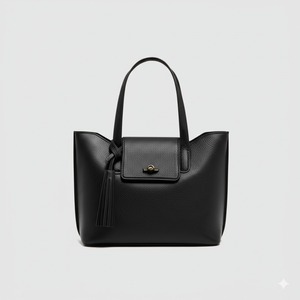 Sac à main fourre-tout en cuir de mouton véritable de style décontracté pour femmes avec fermeture à glissière Accessoire décontracté - Product Image 1