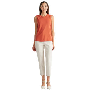 Top de Yoga de calidad Premium de talla grande para mujer, gimnasio de camiseta sin mangas de entrenamiento de fibra de bambú/algodón transpirable, patrón sólido de punto con OEM - Product Image 1