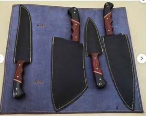 Venta al por mayor personalizado de alta calidad OEM ODM servicio conjunto hoja de acero de Damasco hecho a mano ambidiestro 5 piezas Chef cuchillos de cocina - Product Image 4