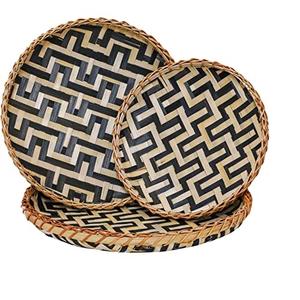 Plateau de service en rotin et bois, dernier design, pour hôtel, maison, cuisine, restaurant, café, plateau de service pour serveurs - Product Image 6