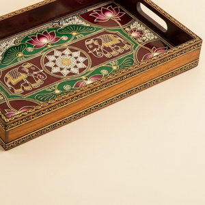 ถาดเสิร์ฟไม้ไวกิ้งแบบขายส่งจำนวนมาก ทนทาน เป็นมิตรกับสิ่งแวดล้อม ลายเรือเมีน่า พร้อมลวดลายรูน ของตกแต่งบ้าน ถาดชา กาแฟ ของขวัญ ทำด้วยมือ - Product Image 3