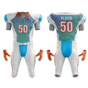 Ensemble d'uniformes de football américain 2025 de haute qualité, respirant, manches courtes, faible MOQ, taille adulte, uniforme d'équipe - Product Image 5