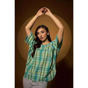 Tunique en tricot teint en fil pour femme KJ-43021 - Product Image 1