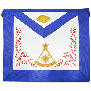 DELANTAL MASÓNICO PASADO MAESTRO MORADO BORDADO A MANO LABOR VID - Product Image 3