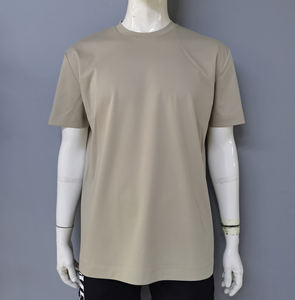 เสื้อยืดผ้าฝ้ายพอดีตัวสำหรับผู้ชายเสื้อคอกลม100% ทรงหลวมโลโก้แบบสั่งตัด - Product Image 6