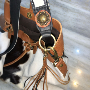 Bolso de viaje deportivo de lujo de piel de vaca de cuero genuino para mujer, alta calidad, gran capacidad, equipaje de mano, detalle de Conchos de fin de semana - Product Image 3