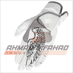Guantes de golf para hombre A & F Ind logotipo personalizado Cabretta cuero genuino Palma Material suave empuñaduras transpirables Color blanco OEM para - Product Image 5