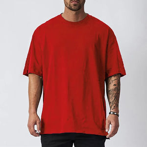T-shirts pour hommes de haute qualité, 100% coton, tricot uni, respirant, durable, surdimensionné, vente en gros - Product Image 2