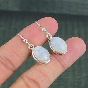 Pendientes de Piedra Lunar Hechos a Mano, Plata de Ley 925, Estilo Boho, Joyería para Novia, Regalo Elegante para Mujer - Product Image 6