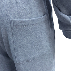 Ensemble de survêtement unisexe en coton uni avec logo personnalisé, coupe ample, décontracté, jogging sportif pour hommes - Product Image 6