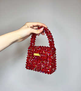 Mini bolso clásico en forma de media luna con perlas blancas y plata con cadena de hombro desmontable, disponible a precios al por mayor. - Product Image 3