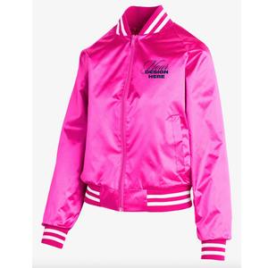 Blouson aviateur en satin personnalisé OEM Blouson streetwear au fini brillant pour équipes et événements (commandes en gros) - Product Image 4