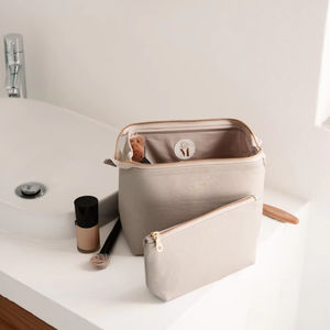 Large-Capacity Vintage Genuine Leather Zipper Closure for & <b>Makeup</b> <b>Bag</b> Organizer for Women Travel-LCB-0061 - Product Image 1