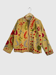 Veste en coton brodée de fleurs, col mandarin, manches longues, style Prairie Chic, vêtements de printemps pour femmes, grande taille - Product Image 1