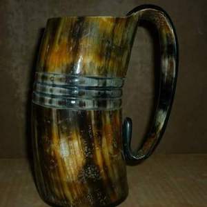 GUIDE TASSE À CORNE À BOIRE AVEC POIGNÉE POUR LA BIÈRE Café au Prix de gros Viking Tasses à café à boire à - Product Image 4