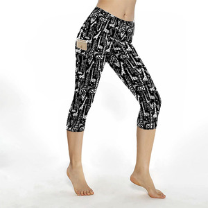 Leggings Capri para Mujer con Estampado Digital Personalizado, Ligeros, de Poliéster, Cintura Media, Casuales, para Fitness, Yoga, Gimnasio y Running - Product Image 6