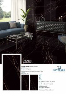 Carreaux de porcelaine noirs polis antidérapants élégants de 600*1200mm Porcelanato de style classique pour les carreaux de sol et de mur intérieurs d'hôtel - Product Image 5