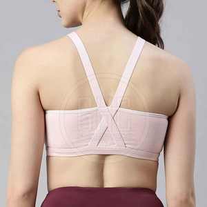 Sujetador deportivo con correa ajustable de secado rápido transpirable de talla grande para mujer Material de LICRA/poliéster hecho en Pakistán soporte medio - Product Image 2