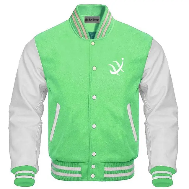 Wholesale OEM ODM Varsity Letterman Jacket For Men With Leather Sleeves and Quilted Side Lining - Custom Designs Accepted