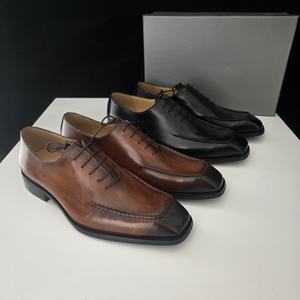 Nouvelles chaussures en cuir formelles pour hommes - style britannique rétro - chaussures de bureau - chaussures Oxford derby pour gentleman - Product Image 1