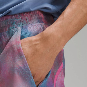 Custom OEM Canvas <b>Men's</b> Front Logo Solid <b>Pattern</b> Moisture Wicking 4-Way Stretch Breathable Eco-Friendly Athletic Sports <b>Shorts</b> - Product Image 4