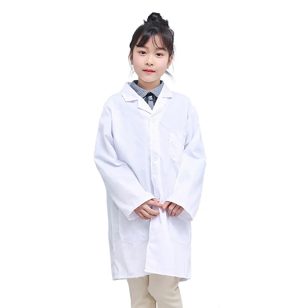 2023 Children Nurse Doctor White Lab Coat Uniform Top Performance Costume Medical Children White Lab Coat Loose Coat