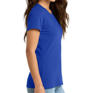 Navy Blue Customized Half Sleeve Cotton Women's <b>T</b>-Shirt Custom Design Crew Neck Printed Front and <b>Back</b> <b>T</b>-Shirt - Product Image 6